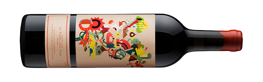 8 - La Vinya del Vuit 2009 Rotwein Priorat liegende Flasche
