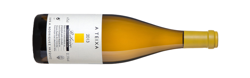 A Teixa 2018 Weißwein Ribeiro liegende Flasche