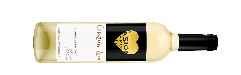 Iniesta - Corazon Loco Blanco 2019 Weißwein Manchuela liegende Flasche