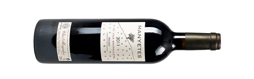 Clos Manyetes 2018 Rotwein Priorat liegende Flasche