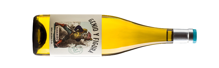 Attis Genio y Figura 2015 Weißwein Albarino liegende Flasche