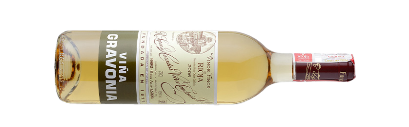 Viña Gravonia Blanco Crianza 2006 Weißwein Rioja liegende Flasche