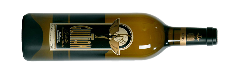 Guitian Fermentado en Barrica 2015 Weißwein Valdeorras liegende Flasche