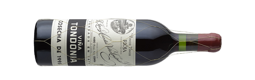 Viña Tondonia Tinto Gran Reserva 1995 Rotwein Rioja liegende Flasche