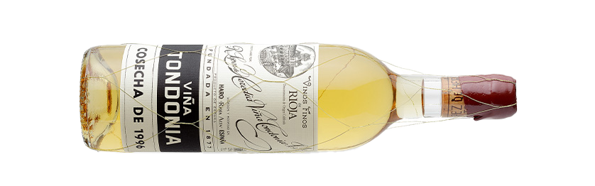 Viña Tondonia Blanco Gran Reserva 1996 Weißwein Rioja liegende Flasche